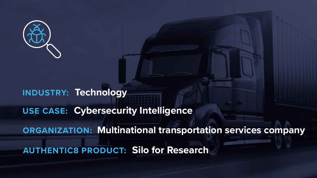 Global transportation company relies on Silo to investigate phishing and malicious site exposure incidents