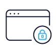 A design of a browser with a locked safety symbol over it