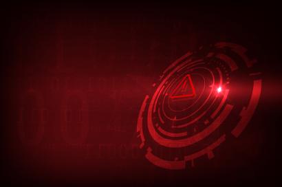 red alert symbol cyber graphic